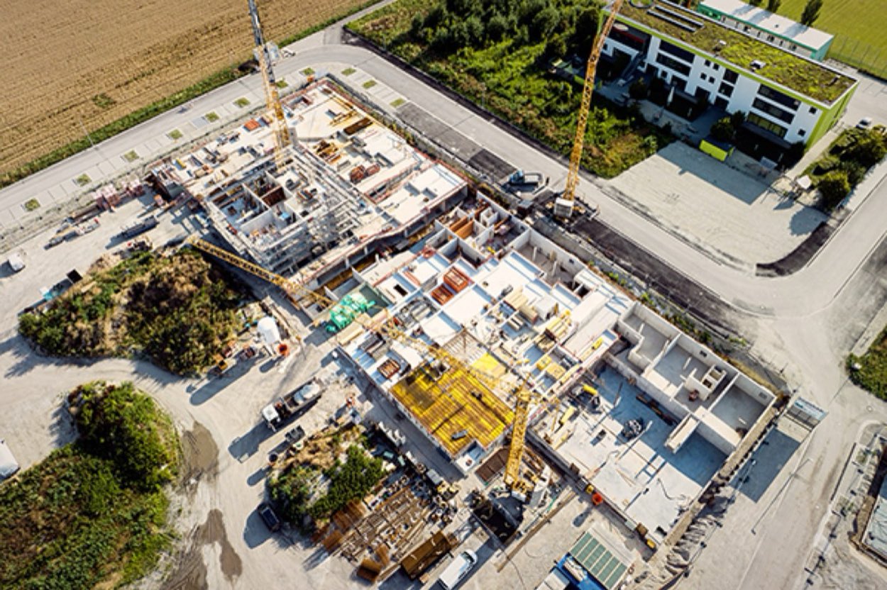 Wohnbauprojekt im Augustenfeld in Dachau mit mehreren Wohngebäuden